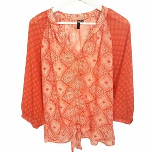 Kut From The Kloth tie front blouse size large